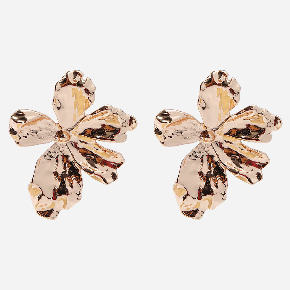 Brinco feminino flor dourado dourado Brinco feminino flor dourado dourado