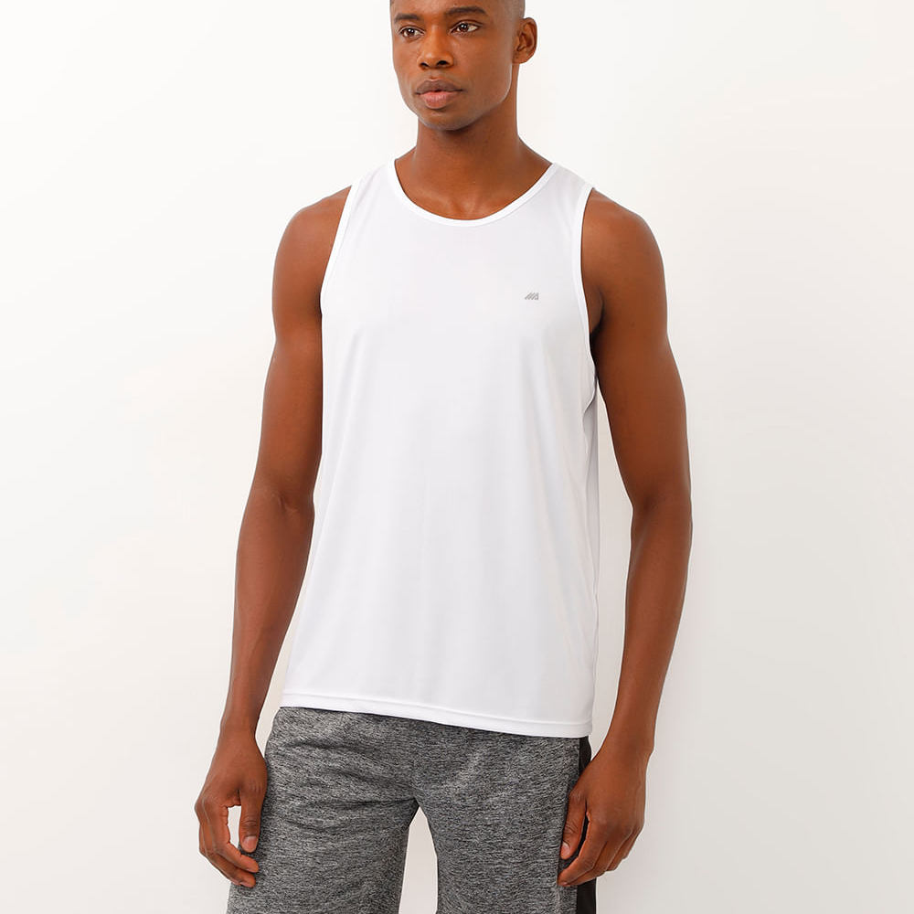 Regata Masculina Esportiva Básica Gola Careca Branca Regata Masculina Esportiva Básica Gola Careca Branca