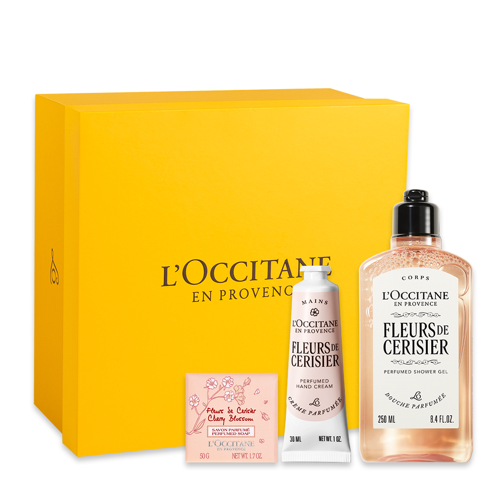 Presente Fleurs de Cerisier com Sabonetes e Creme de Mãos Presente Fleurs de Cerisier com Sabonetes e Creme de Mãos