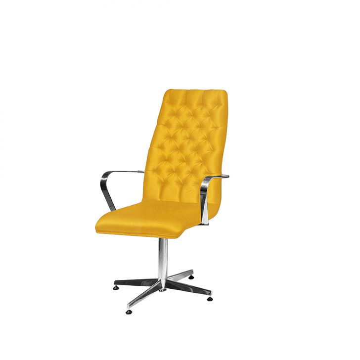 Cadeira De Escritório Diretor Egg Suede Amarelo Cadeira De Escritório Diretor Egg Suede Amarelo