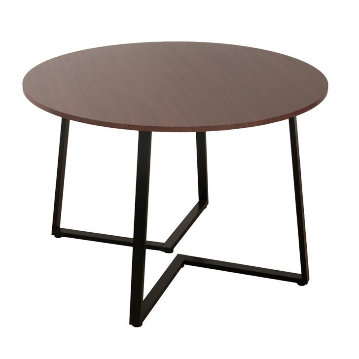 Mesa De Jantar Redonda Rotterdam Amêndoa E Preta 110 Cm Mesa De Jantar Redonda Rotterdam Amêndoa E Preta 110 Cm
