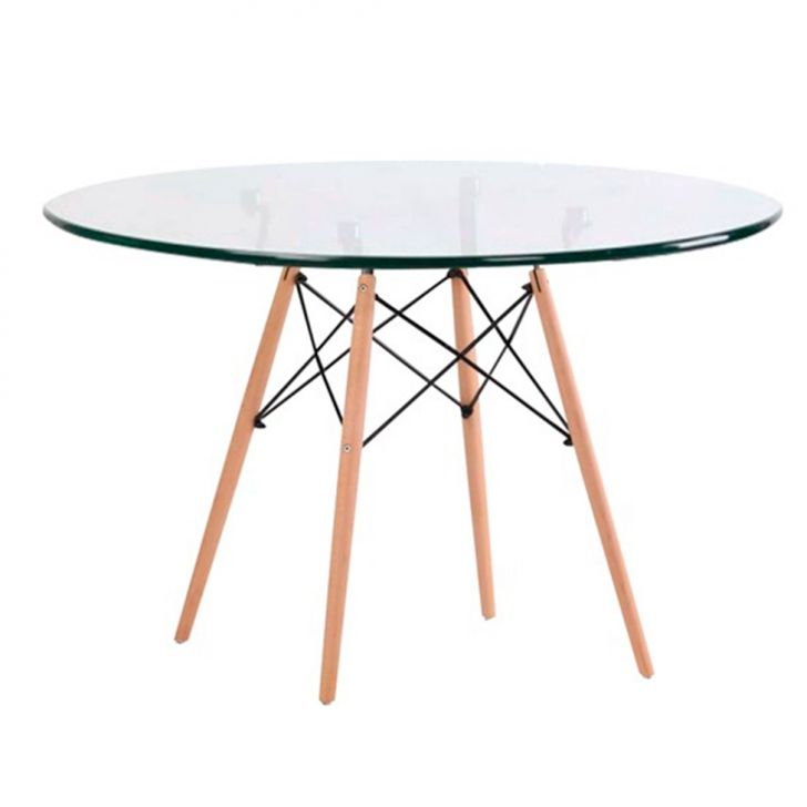 Mesa De Cozinha Redonda Com Tampo De Vidro Well Incolor E Natural 90 Cm Mesa De Cozinha Redonda Com Tampo De Vidro Well Incolor E Natural 90 Cm