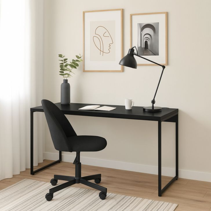 Mesa De Escritório Nanda Preta 135 Cm