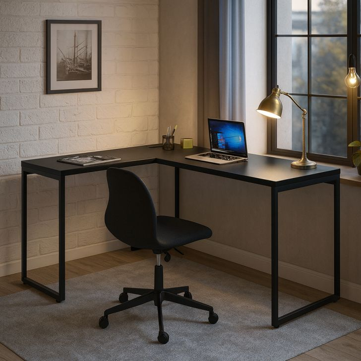Mesa De Escritório Nikki Ii Preta 150 Cm