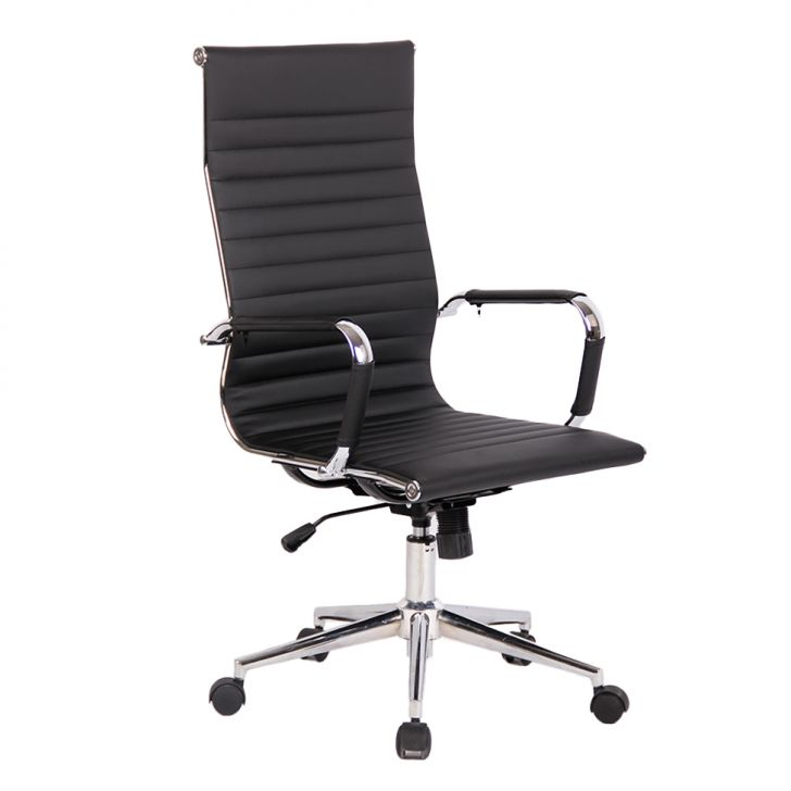 Cadeira De Escritório Presidente Giratória Com Relax New Best Preta