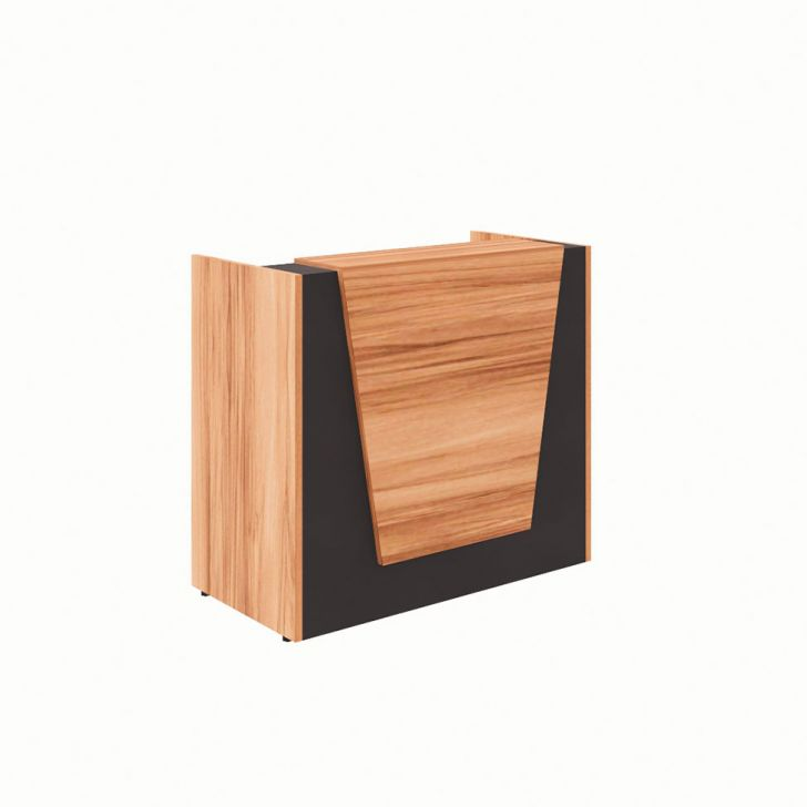 Balcão De Atendimento Recepção Nogal Sevilha E Preto 120 Cm
