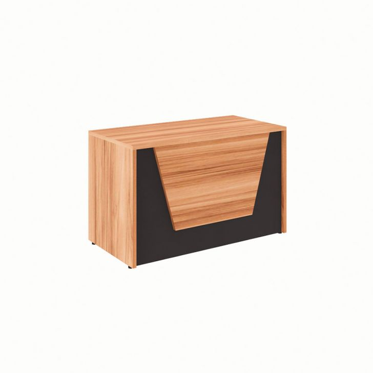 Balcão De Atendimento Recepção Nogal Sevilha E Preto 74x120 Cm