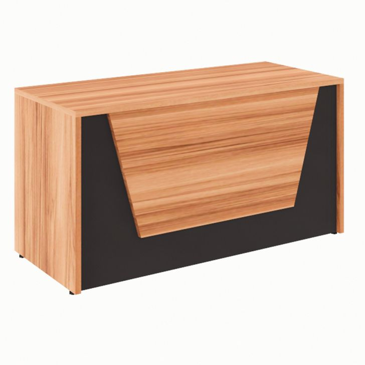 Balcão De Atendimento Recepção Nogal Sevilha E Preto 74x140 Cm Balcão De Atendimento Recepção Nogal Sevilha E Preto 74x140 Cm