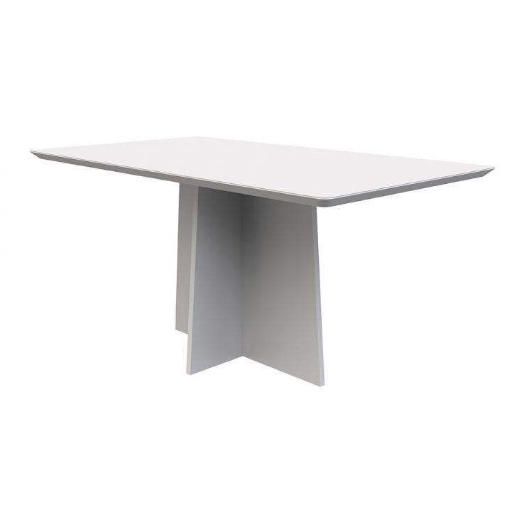 Mesa De Jantar Retangular Com Tampo De Vidro Anitta Off White 160 Cm Mesa De Jantar Retangular Com Tampo De Vidro Anitta Off White 160 Cm
