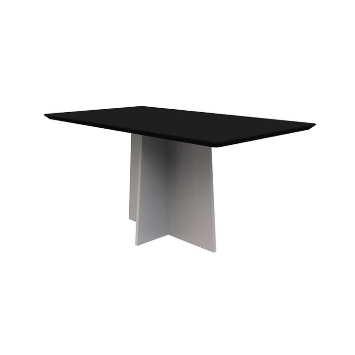 Mesa De Jantar Retangular Com Tampo De Vidro Anitta Preta E Off White 160 Cm Mesa De Jantar Retangular Com Tampo De Vidro Anitta Preta E Off White 160 Cm