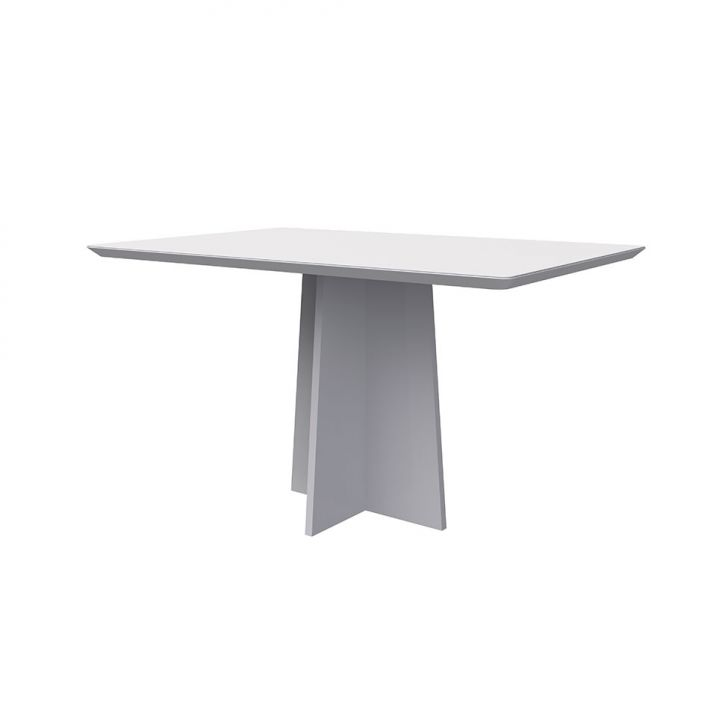 Mesa De Jantar Retangular Com Tampo De Vidro Anitta Off White 135 Cm Mesa De Jantar Retangular Com Tampo De Vidro Anitta Off White 135 Cm