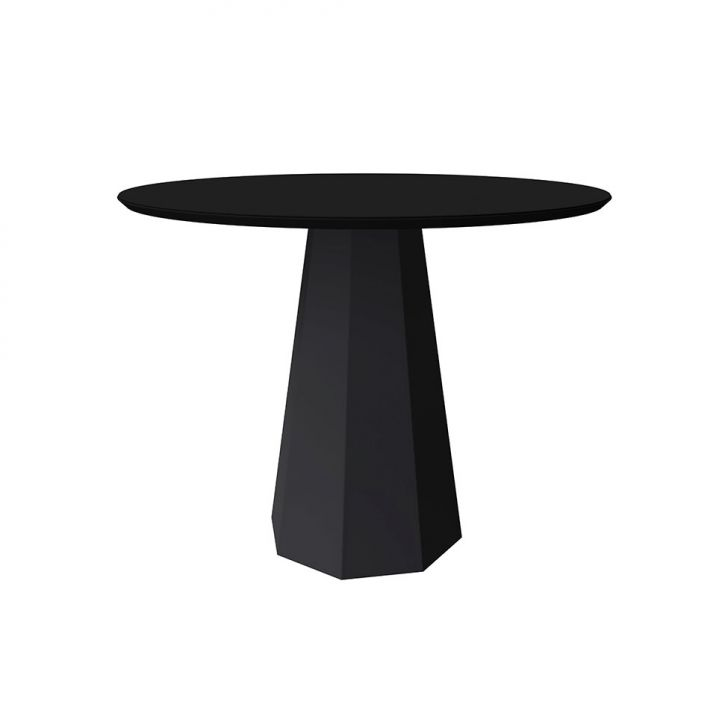 Mesa De Jantar Redonda Com Tampo De Vidro Isis Preta 100 Cm Mesa De Jantar Redonda Com Tampo De Vidro Isis Preta 100 Cm