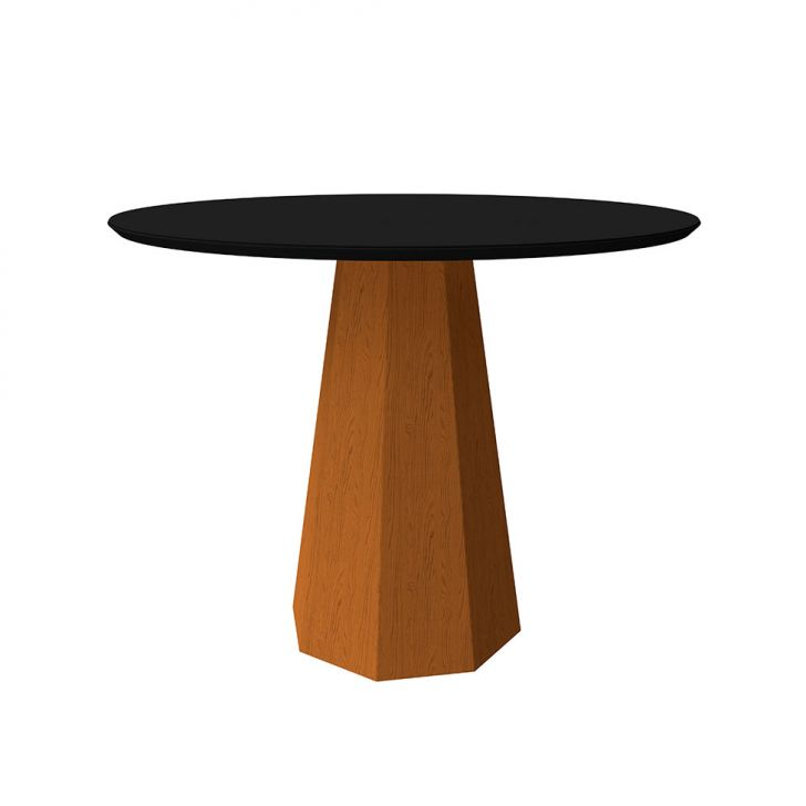 Mesa De Jantar Redonda Com Tampo De Vidro Isis Preta E Ype 100 Cm Mesa De Jantar Redonda Com Tampo De Vidro Isis Preta E Ype 100 Cm