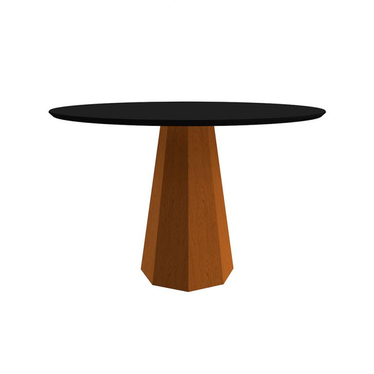 Mesa De Jantar Redonda Com Tampo De Vidro Isis Preta E Ype 117 Cm Mesa De Jantar Redonda Com Tampo De Vidro Isis Preta E Ype 117 Cm
