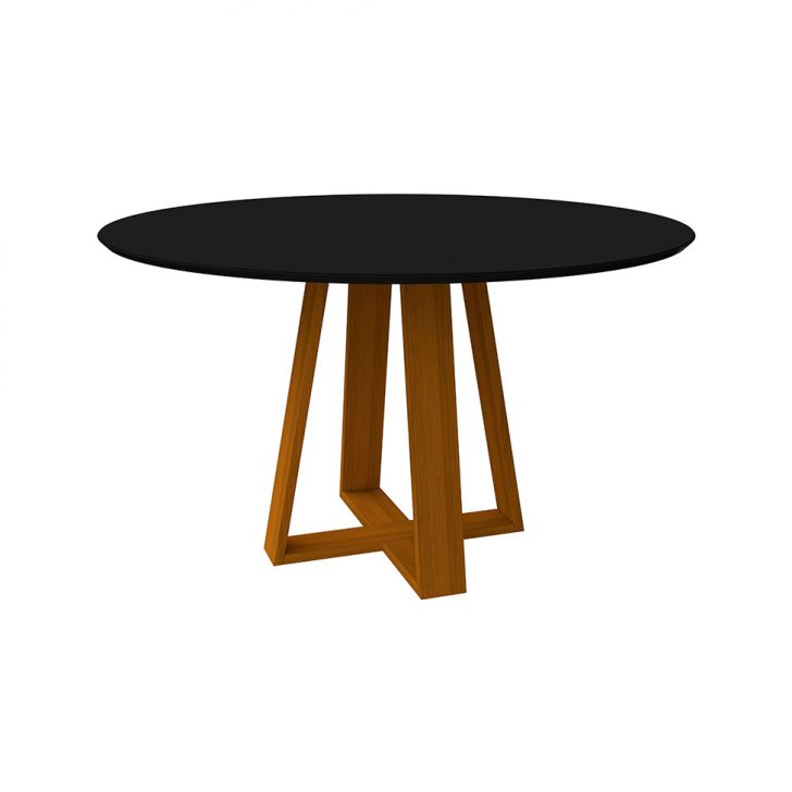 Mesa De Jantar Redonda Com Tampo De Vidro Vitoria Preta E Ype 135 Cm Mesa De Jantar Redonda Com Tampo De Vidro Vitoria Preta E Ype 135 Cm