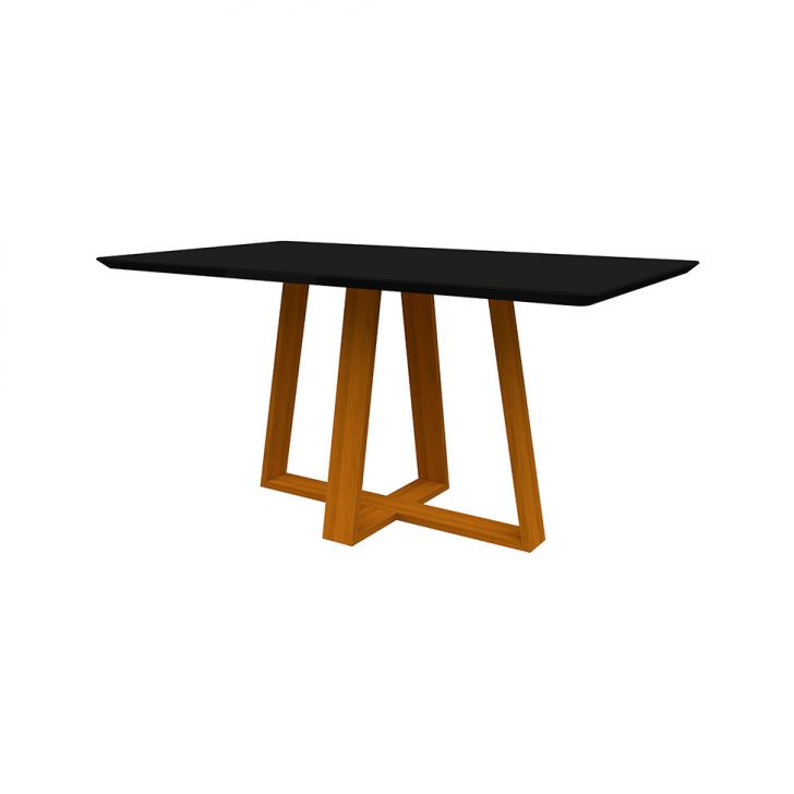 Mesa De Jantar Retangular Com Tampo De Vidro Lectus Preta E Ype 160 Cm Mesa De Jantar Retangular Com Tampo De Vidro Lectus Preta E Ype 160 Cm
