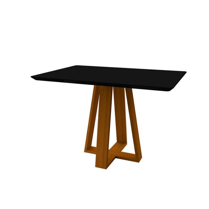 Mesa De Jantar Retangular Com Tampo De Vidro Lectus Preta E Ype 120 Cm Mesa De Jantar Retangular Com Tampo De Vidro Lectus Preta E Ype 120 Cm