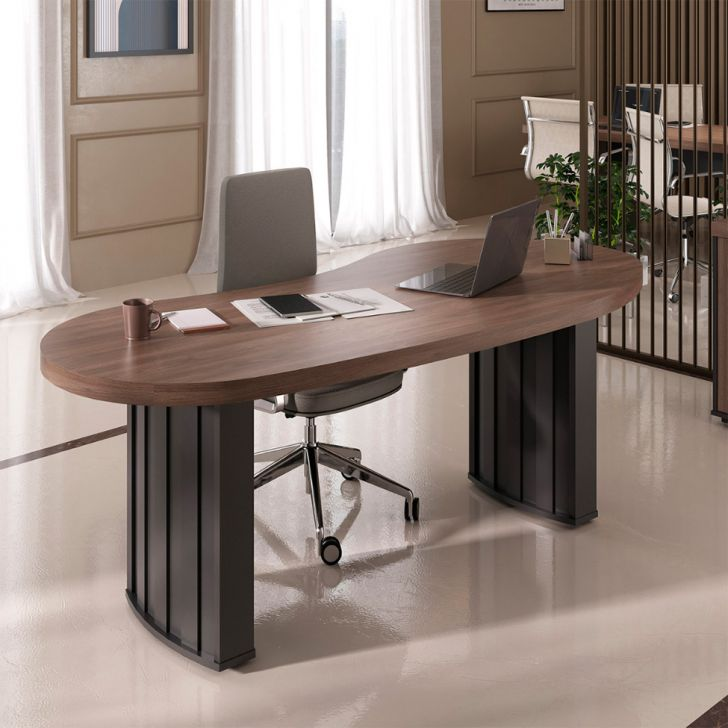 Mesa De Escritório Organic Charuto E Preta
