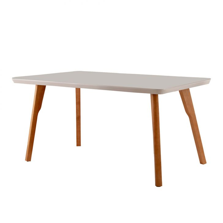 Mesa De Jantar Retangular Com Tampo De Vidro Prada Off White E Imbuia 160 Cm Mesa De Jantar Retangular Com Tampo De Vidro Prada Off White E Imbuia 160 Cm