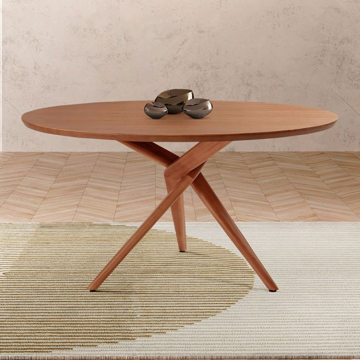 Mesa De Jantar Redonda Com Tampo Laminado Miami Madeira Maciça Imbuia Mesa De Jantar Redonda Com Tampo Laminado Miami Madeira Maciça Imbuia