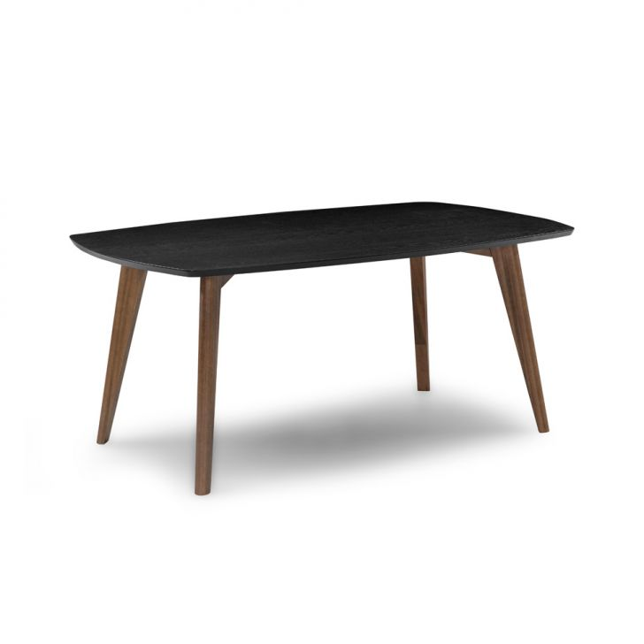 Mesa De Jantar Retangular Com Tampo De Mdf Florencia Preto E Amêndoa 170 Cm