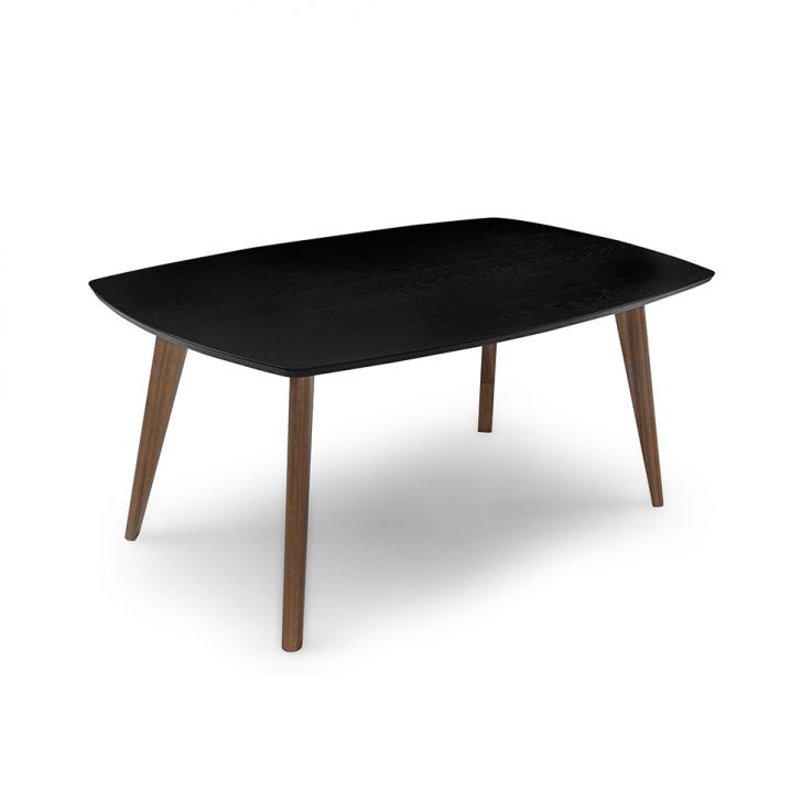 Mesa De Jantar Retangular Com Tampo De Mdf Florencia Preto E Amêndoa 220 Cm
