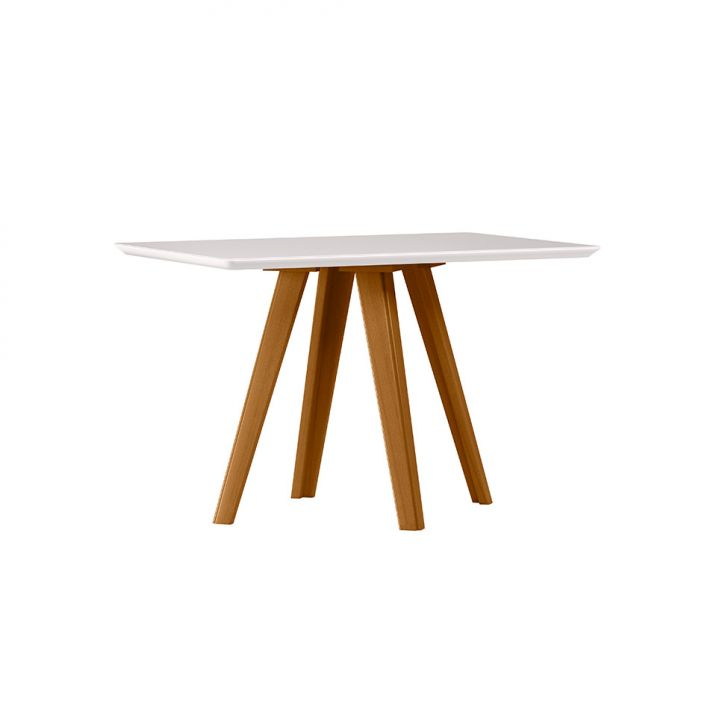 Mesa De Jantar Retangular Com Tampo De Vidro Mariah Off White E Ipê 120 Cm Mesa De Jantar Retangular Com Tampo De Vidro Mariah Off White E Ipê 120 Cm