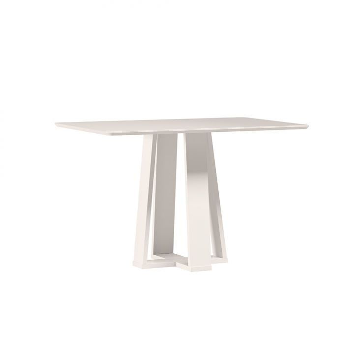 Mesa De Jantar Retangular Com Tampo De Vidro Rubi Off White 120 Cm Mesa De Jantar Retangular Com Tampo De Vidro Rubi Off White 120 Cm