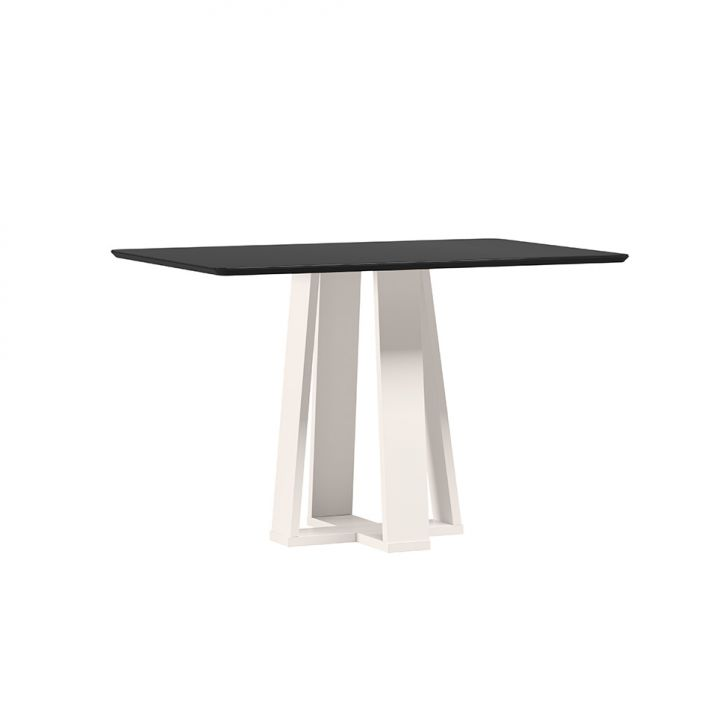 Mesa De Jantar Retangular Com Tampo De Vidro Rubi Preto E Off White 120 Cm Mesa De Jantar Retangular Com Tampo De Vidro Rubi Preto E Off White 120 Cm