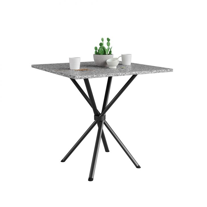 Mesa De Jantar Quadrada Com Tampo De Granito Léia Preta Fosca 70 Cm Mesa De Jantar Quadrada Com Tampo De Granito Léia Preta Fosca 70 Cm