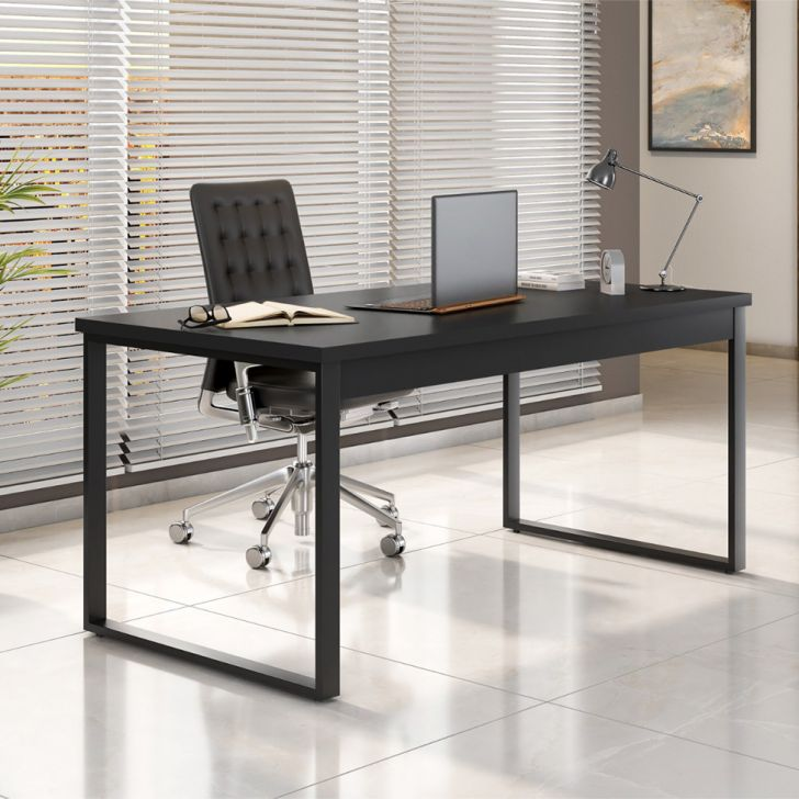 Mesa De Escritório Málaga Preta 150 Cm Mesa De Escritório Málaga Preta 150 Cm