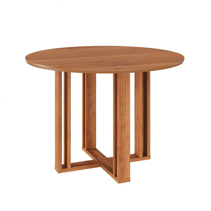 Mesa De Jantar Redonda Com Tampo Mdf Flora Cinamomo 110 Cm Mesa De Jantar Redonda Com Tampo Mdf Flora Cinamomo 110 Cm