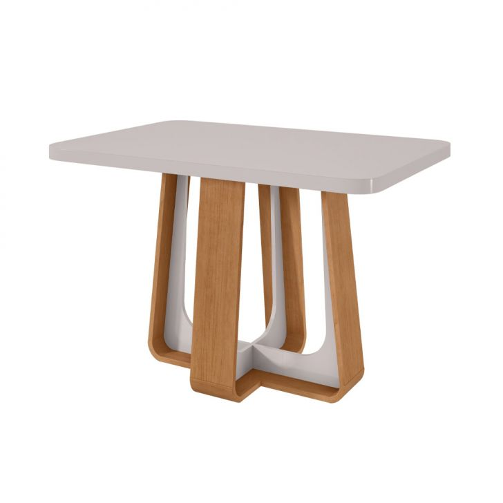 Mesa De Jantar Retangular Com Tampo De Mdf 40 Mm E Vidro Sintonia Off White E Amêndoa 120 Cm Mesa De Jantar Retangular Com Tampo De Mdf 40 Mm E Vidro Sintonia Off White E Amêndoa 120 Cm