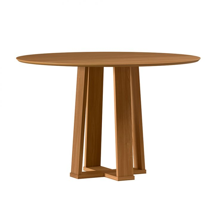 Mesa De Jantar Redonda Com Tampo De Mdf Isabela Ypê 117 Cm Mesa De Jantar Redonda Com Tampo De Mdf Isabela Ypê 117 Cm