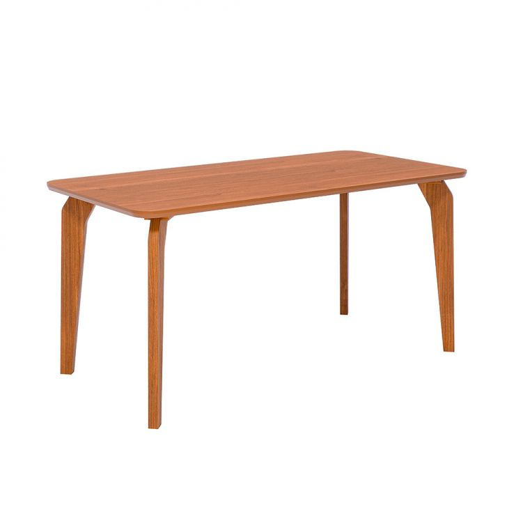 Mesa De Jantar Retangular Com Tampo Mdf Papaia Cinamomo E Madeira 160 Cm