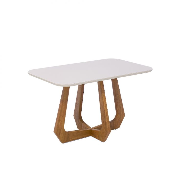 Mesa De Jantar Retangular Com Tampo De Vidro Off White Bromélia Cinamomo 140 Cm Mesa De Jantar Retangular Com Tampo De Vidro Off White Bromélia Cinamomo 140 Cm