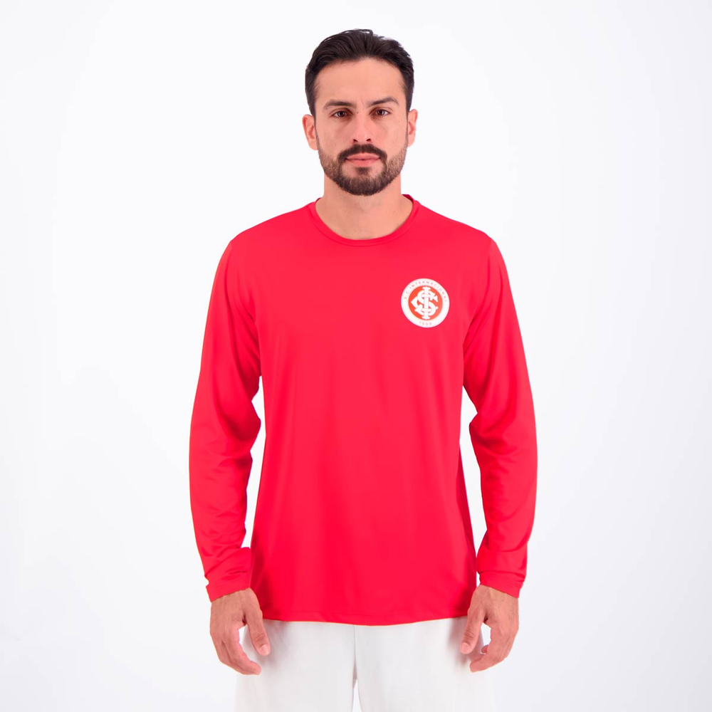Camisa Internacional UV Manga Longa Vermelha Camisa Internacional UV Manga Longa Vermelha
