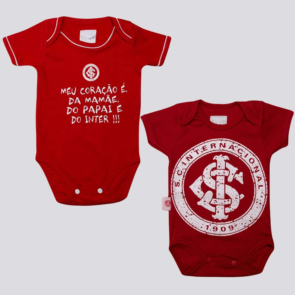 Kit Internacional Bodys Vermelho e Branco Kit Internacional Bodys Vermelho e Branco
