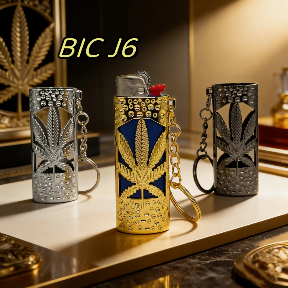 Vintage Hammered Metal Case for BIC J6 Lighter, Leaf Carved Cover with Keychain, Durable Gift Box Gold Silver Vintage Hammered Metal Case for BIC J6 Lighter, Leaf Carved Cover with Keychain, Durable Gift Box Gold Silver