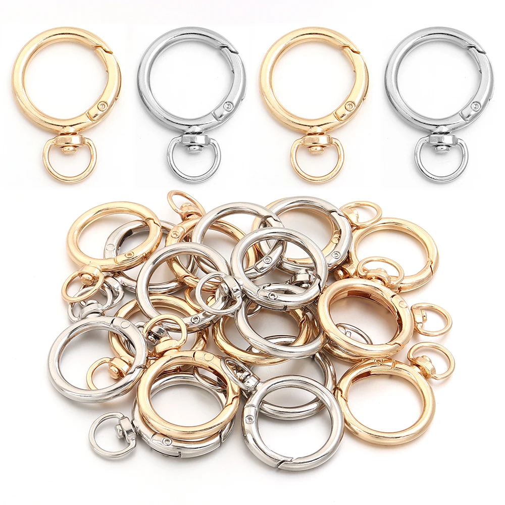 10Pcs Round Shape Rotation Alloy Lobster Spring Clasps Openable Hook Carabiner Connector Dog Chain Buckles DIY Keychain Supplies 10Pcs Round Shape Rotation Alloy Lobster Spring Clasps Openable Hook Carabiner Connector Dog Chain Buckles DIY Keychain Supplies