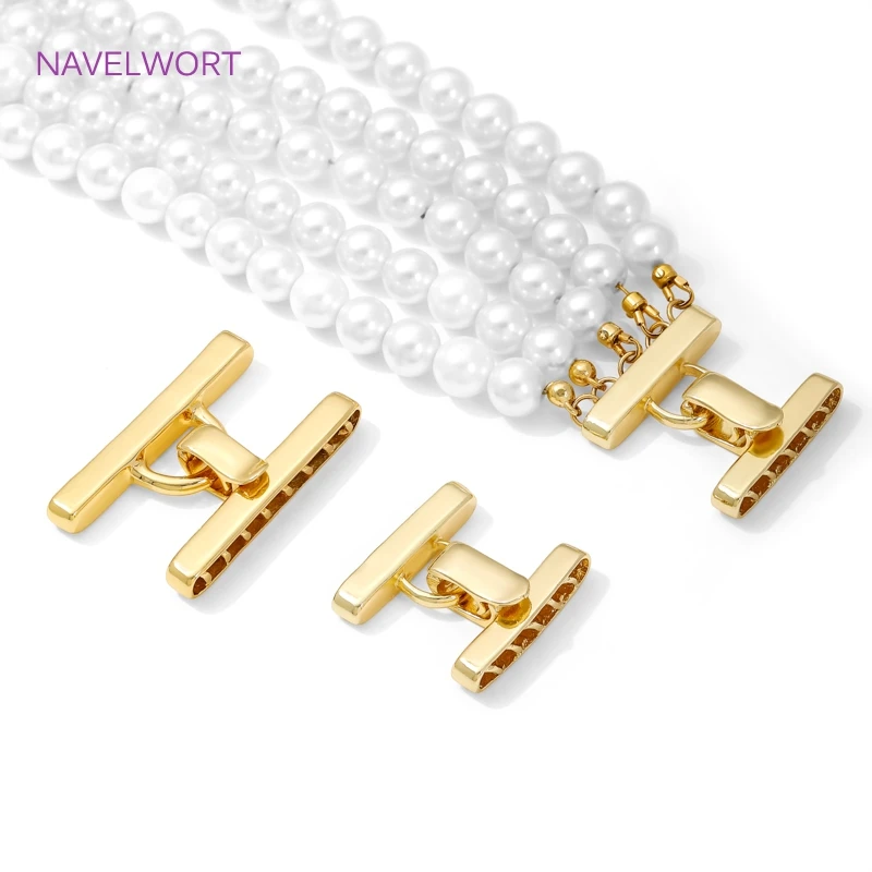 Multi Strands Necklace Clasp 18K Gold Plated Pearl Clasps Connector,Brass Fastener Closure Lock Clasps,DIY Jewelry Accessories Multi Strands Necklace Clasp 18K Gold Plated Pearl Clasps Connector,Brass Fastener Closure Lock Clasps,DIY Jewelry Accessories
