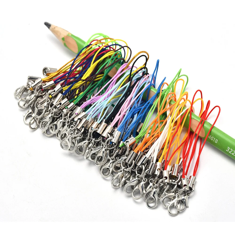 50pcs Mix Color Lobster Clasp Cords Strap Charms Lanyard String Wrist for Cell Phone Flash Drives Keychain DIY Jewelry Accessory 50pcs Mix Color Lobster Clasp Cords Strap Charms Lanyard String Wrist for Cell Phone Flash Drives Keychain DIY Jewelry Accessory