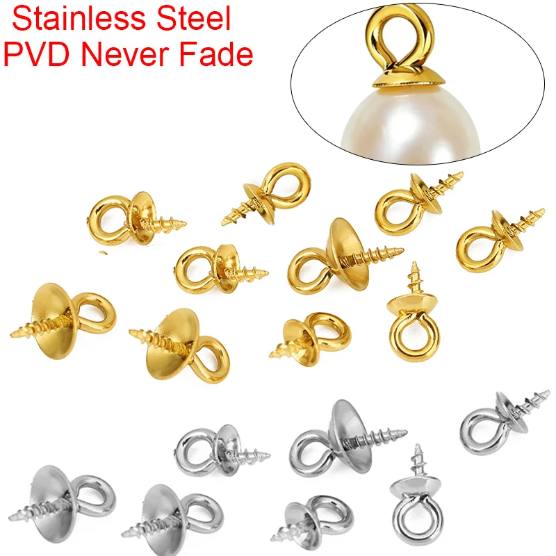 20pcs Stainless Steel Pearl Pendant Hooks Connectors Eye Pins Charms Clip Pinch Bail Clasps For DIY Jewelry Necklace Findings 20pcs Stainless Steel Pearl Pendant Hooks Connectors Eye Pins Charms Clip Pinch Bail Clasps For DIY Jewelry Necklace Findings