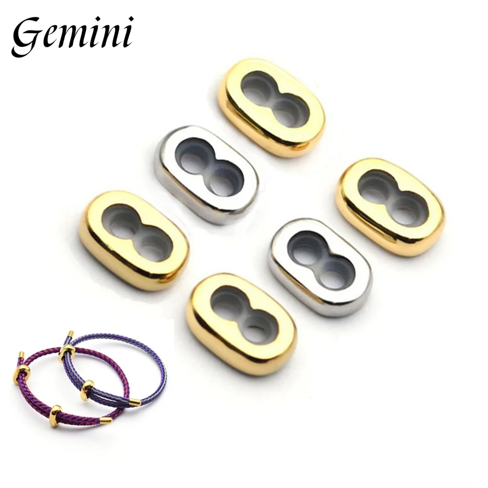 10 Sets Stainless Steel Double Hole Adjustment Beads End Caps Non-slip Silicone Ring Stopper Spacer Beads for Bracelets Jewelry 10 Sets Stainless Steel Double Hole Adjustment Beads End Caps Non-slip Silicone Ring Stopper Spacer Beads for Bracelets Jewelry