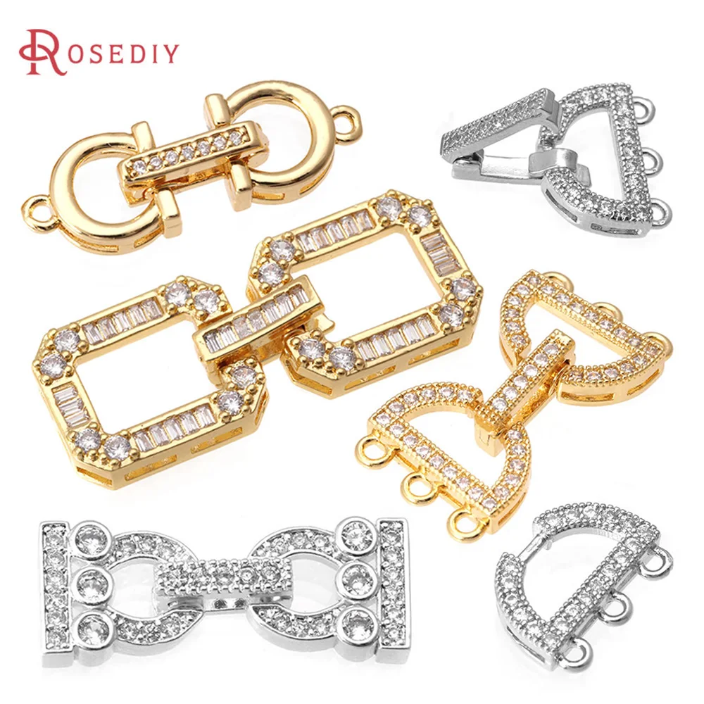 18K Gold Color Brass Zircon Round Shape Bracelets Connect Clasps High Quality Diy Jewelry Accessories Jewellery Making Materials 18K Gold Color Brass Zircon Round Shape Bracelets Connect Clasps High Quality Diy Jewelry Accessories Jewellery Making Materials