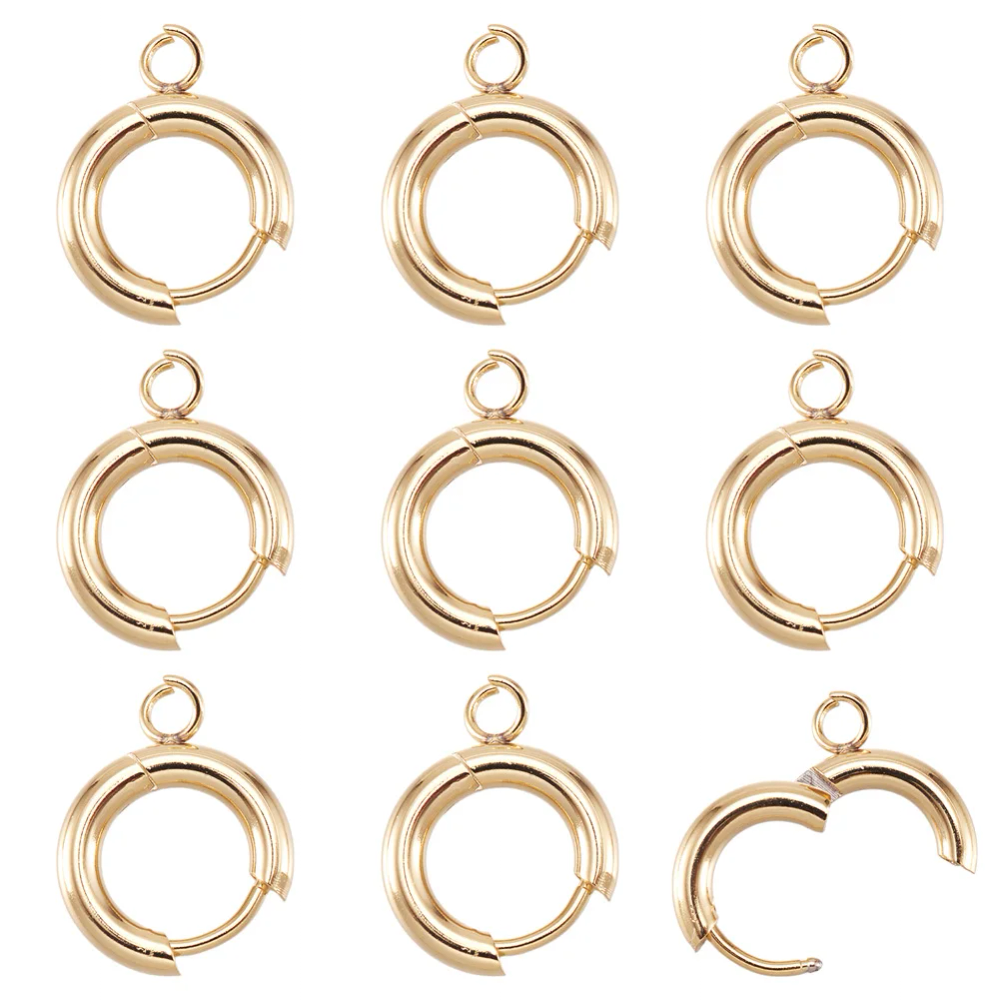 10pcs 201 Stainless Steel Huggie Earring Hooks Round Ear Post with Loop for Hoop Earrings DIY Jewelry Making Accessories 10pcs 201 Stainless Steel Huggie Earring Hooks Round Ear Post with Loop for Hoop Earrings DIY Jewelry Making Accessories