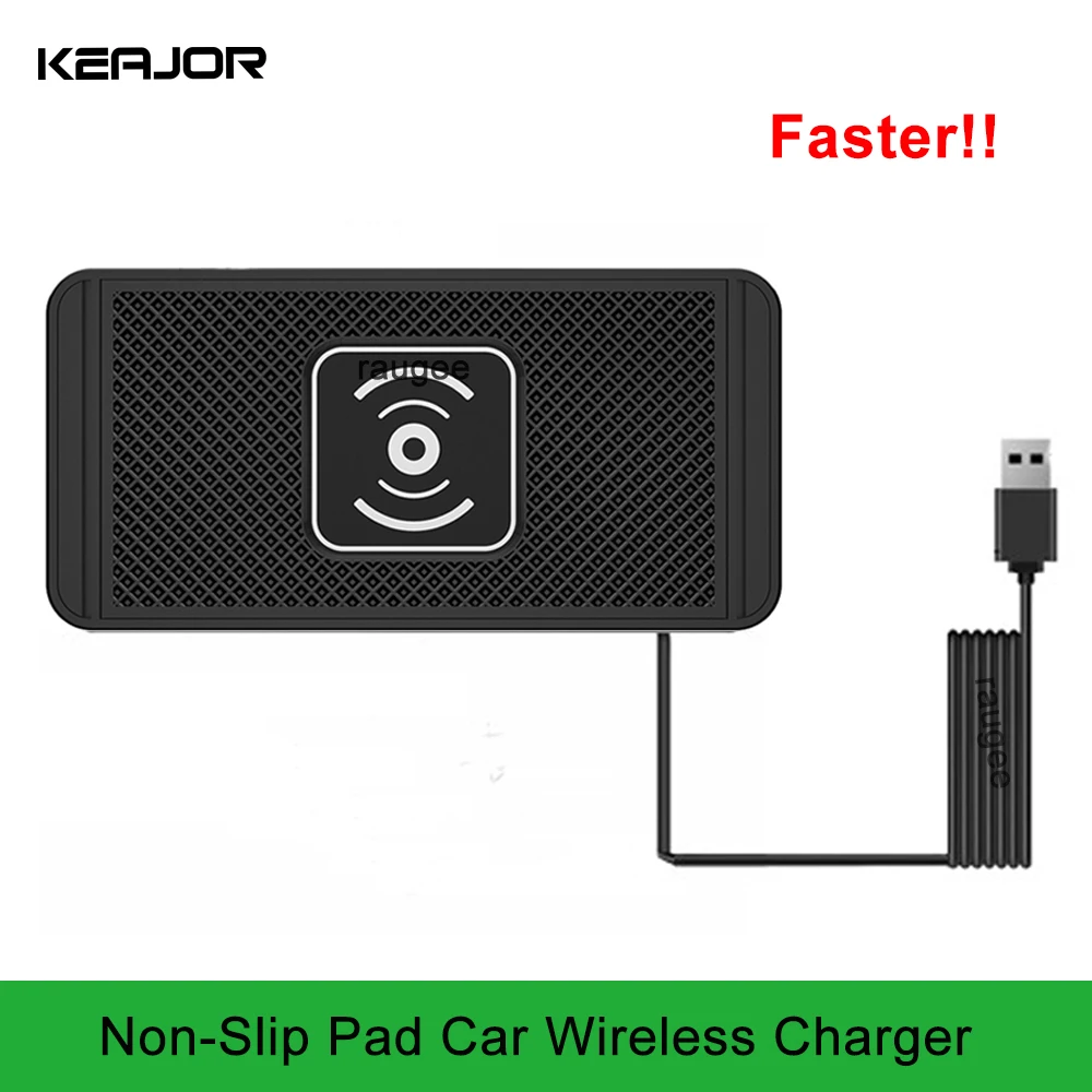 Car Wireless Charger for iPhone 16 15 14 13 12 Samsung S25 S24 S23 Wireless Car Charger Silicone Non-Slip Pad Car Fast Charger