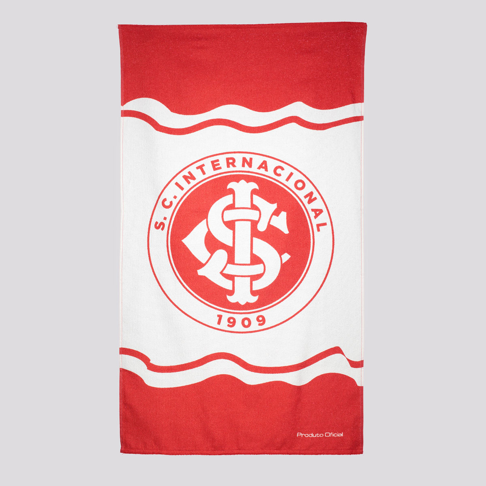 Toalha Felpa Bouton Internacional Escudo Vermelha e Branca Toalha Felpa Bouton Internacional Escudo Vermelha e Branca