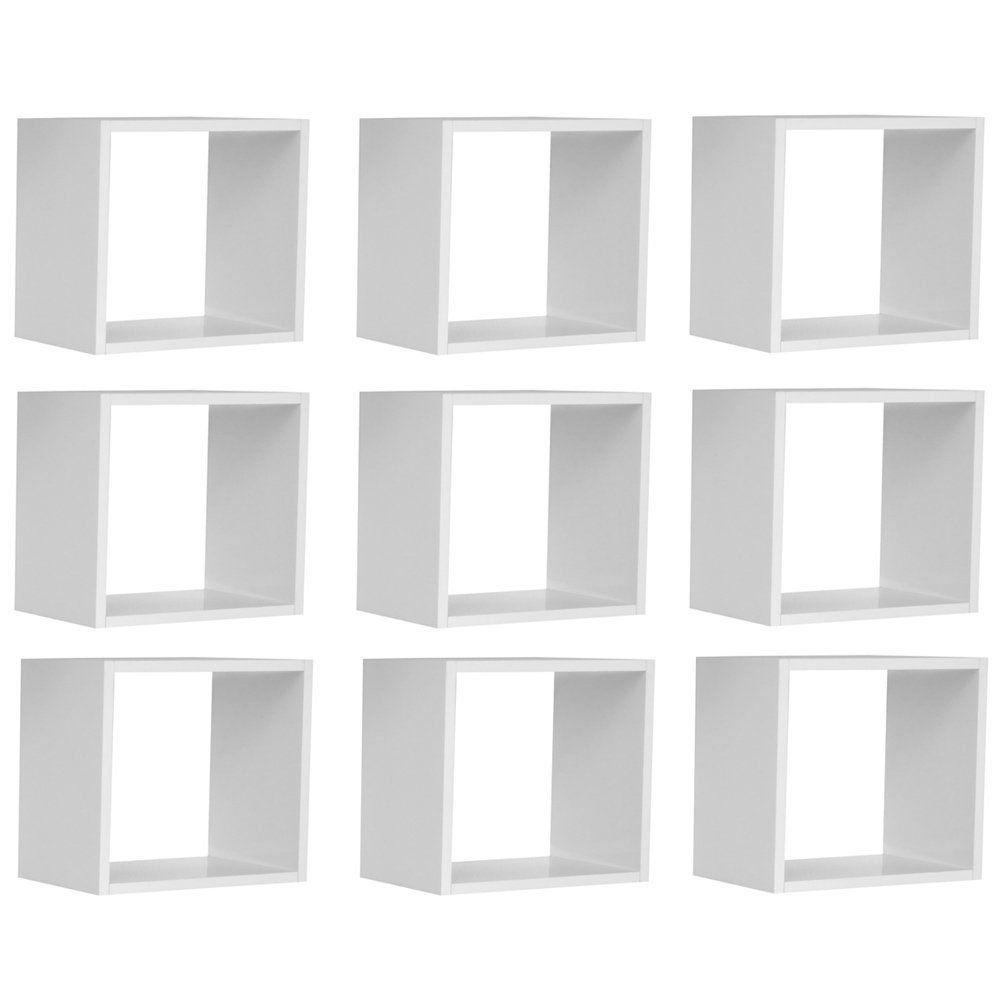Kit 09 Nichos Organizador 30x30cm Branco G01 - AJL Móveis Kit 09 Nichos Organizador 30x30cm Branco G01 - AJL Móveis