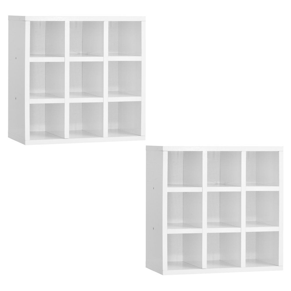 Kit 02 Nichos Porta Toalhas 09 Lugares 40x40cm Branco - AJL Móveis Kit 02 Nichos Porta Toalhas 09 Lugares 40x40cm Branco - AJL Móveis